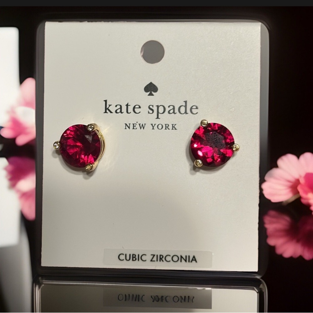 NWT Kate Spade Rise and Shine Festive Pink Goldtone Earrings